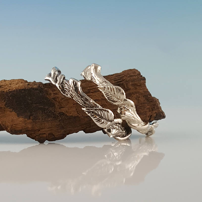 Hand Sculpted Leaf Twig and Vine Eternity Ring, Branch promise Ring with Leaves and Vines by Dawn Vertrees