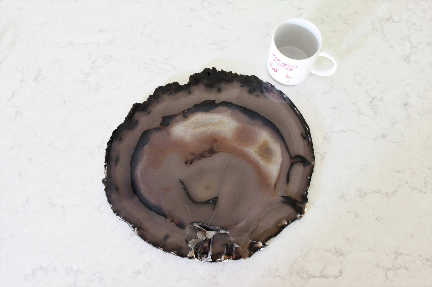 14" Natural Agate Decorative Slab