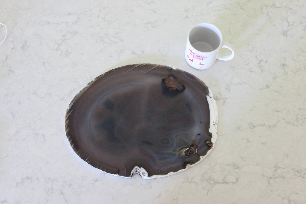 14" Natural Agate Decorative Slab