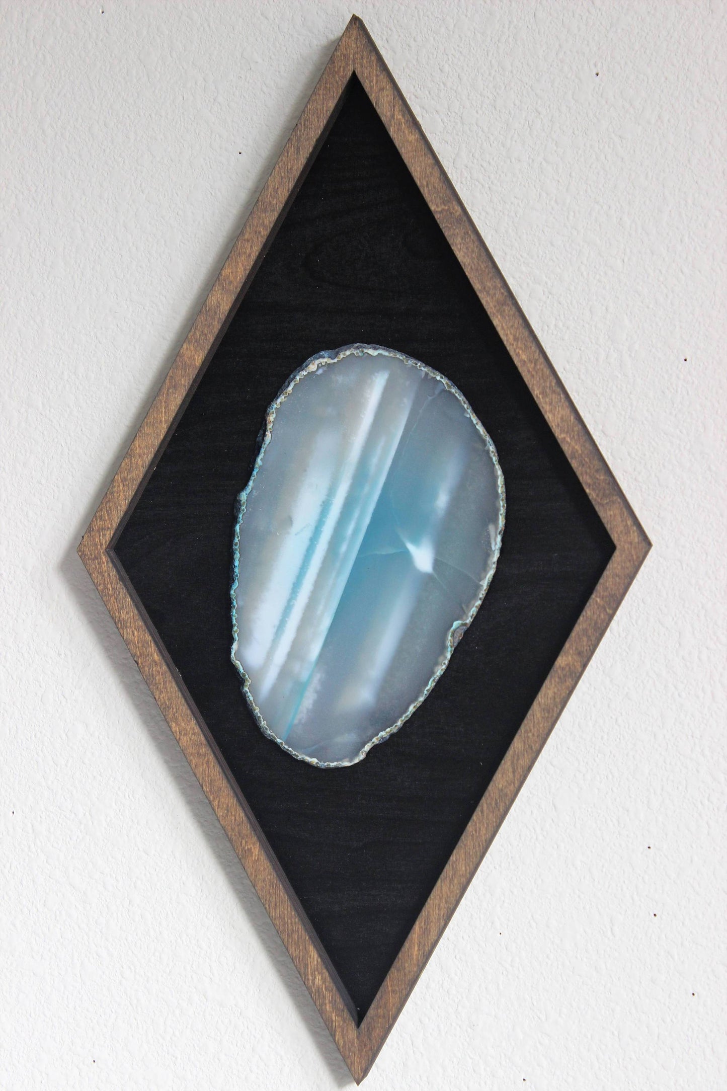 18" Teal Agate Framed Diamond Wall Art