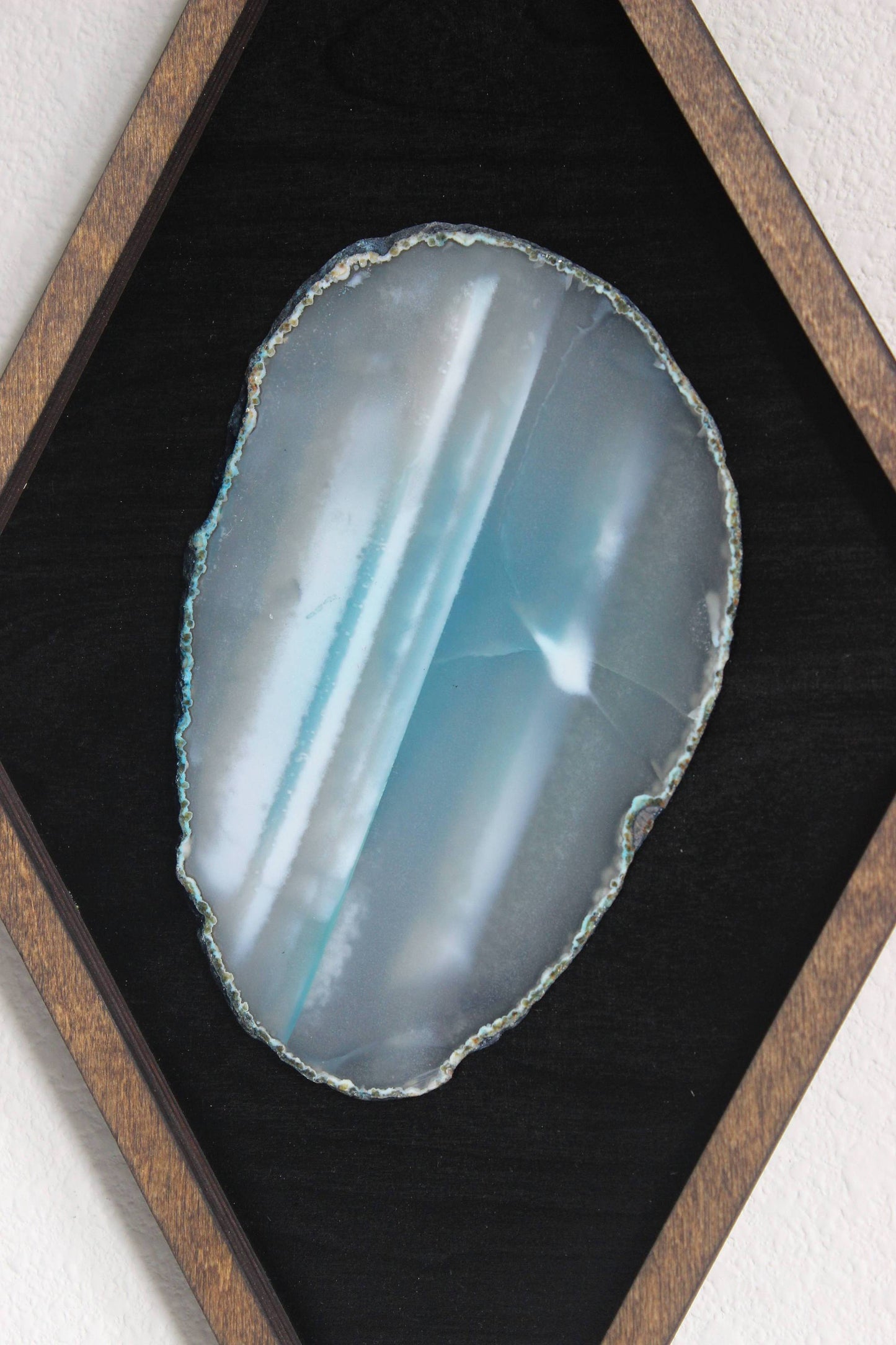 18" Teal Agate Framed Diamond Wall Art