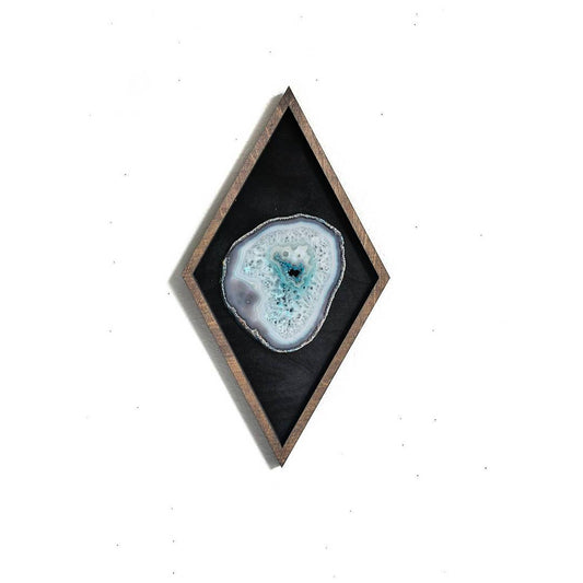 16" Teal Agate Framed Diamond Wall Art