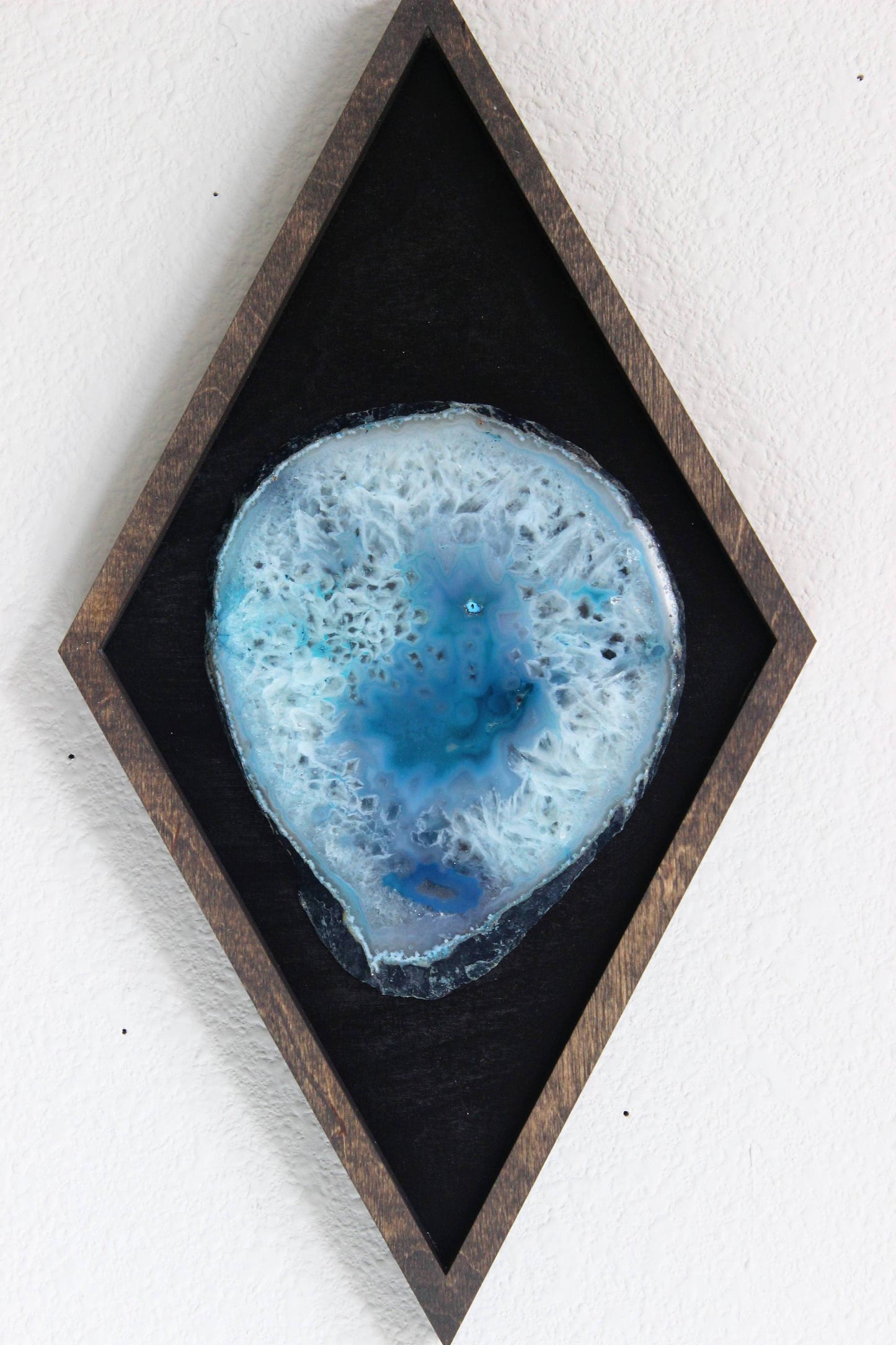 13" Teal Agate Framed Diamond Wall Art