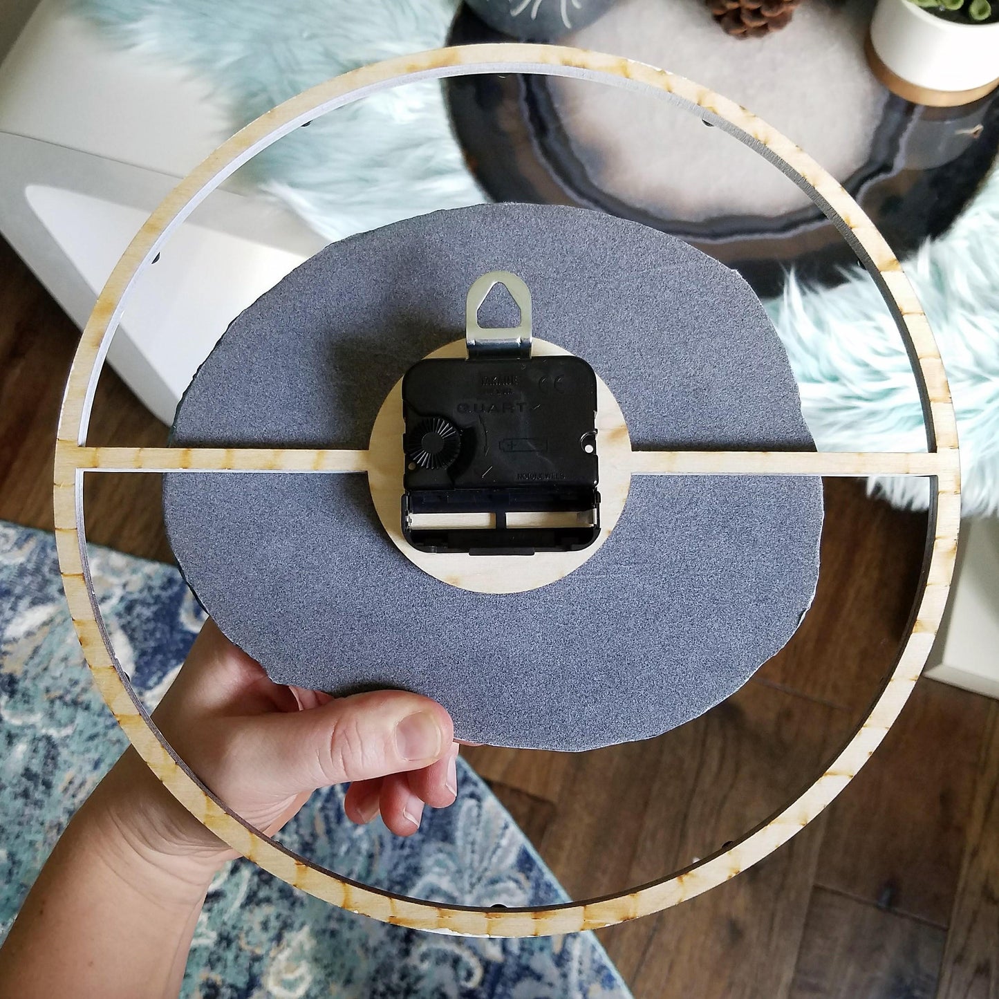 10" Blue Agate Wood Wall Clock 😈