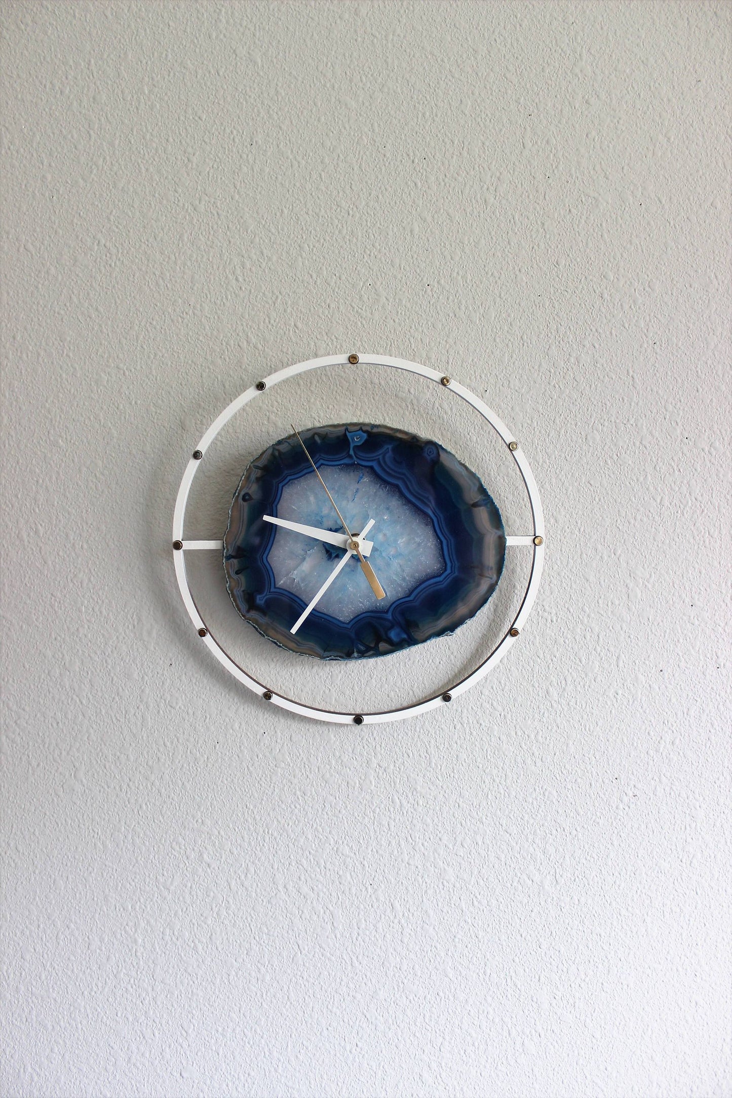 10" Blue Agate Wood Wall Clock 😈