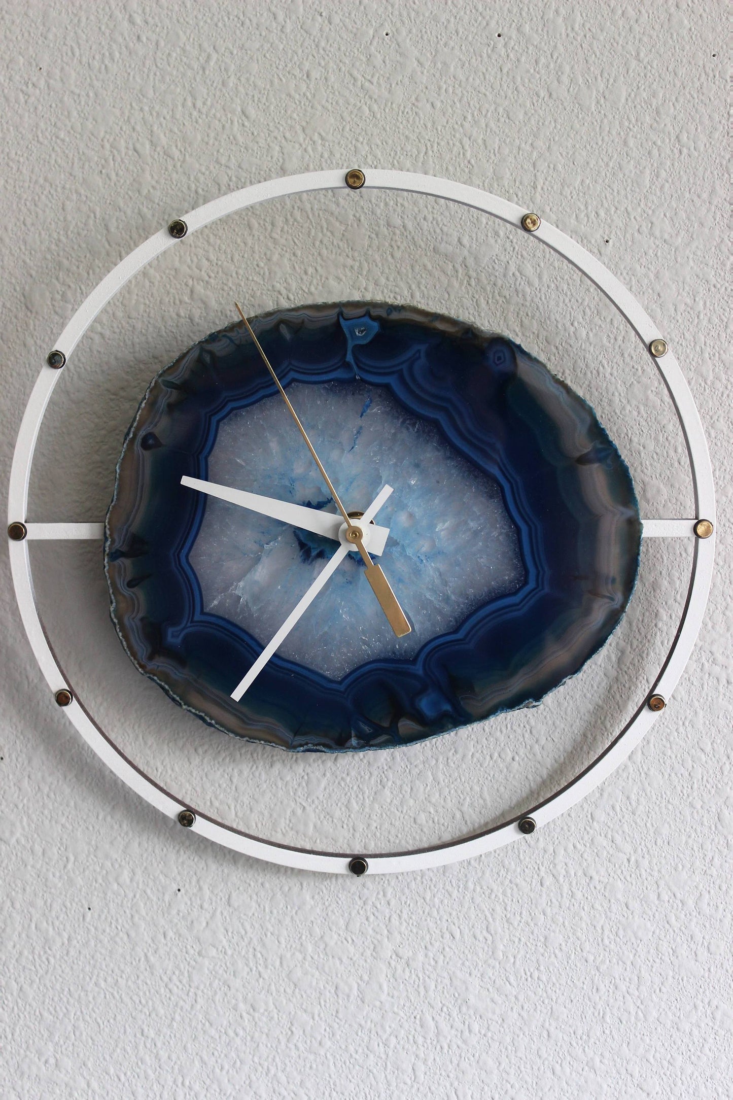 10" Blue Agate Wood Wall Clock 😈