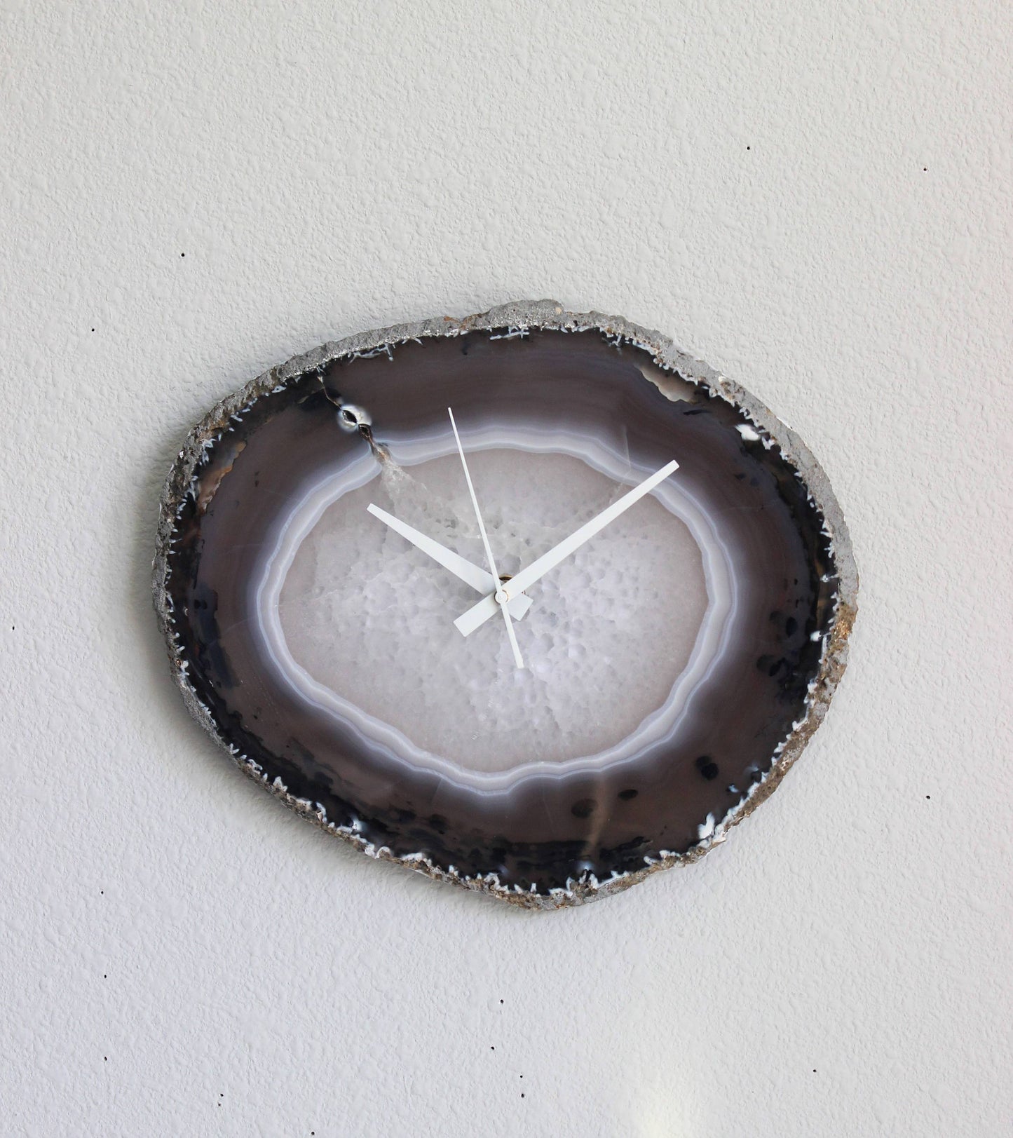 11" Natural Agate Slab Wall Clock