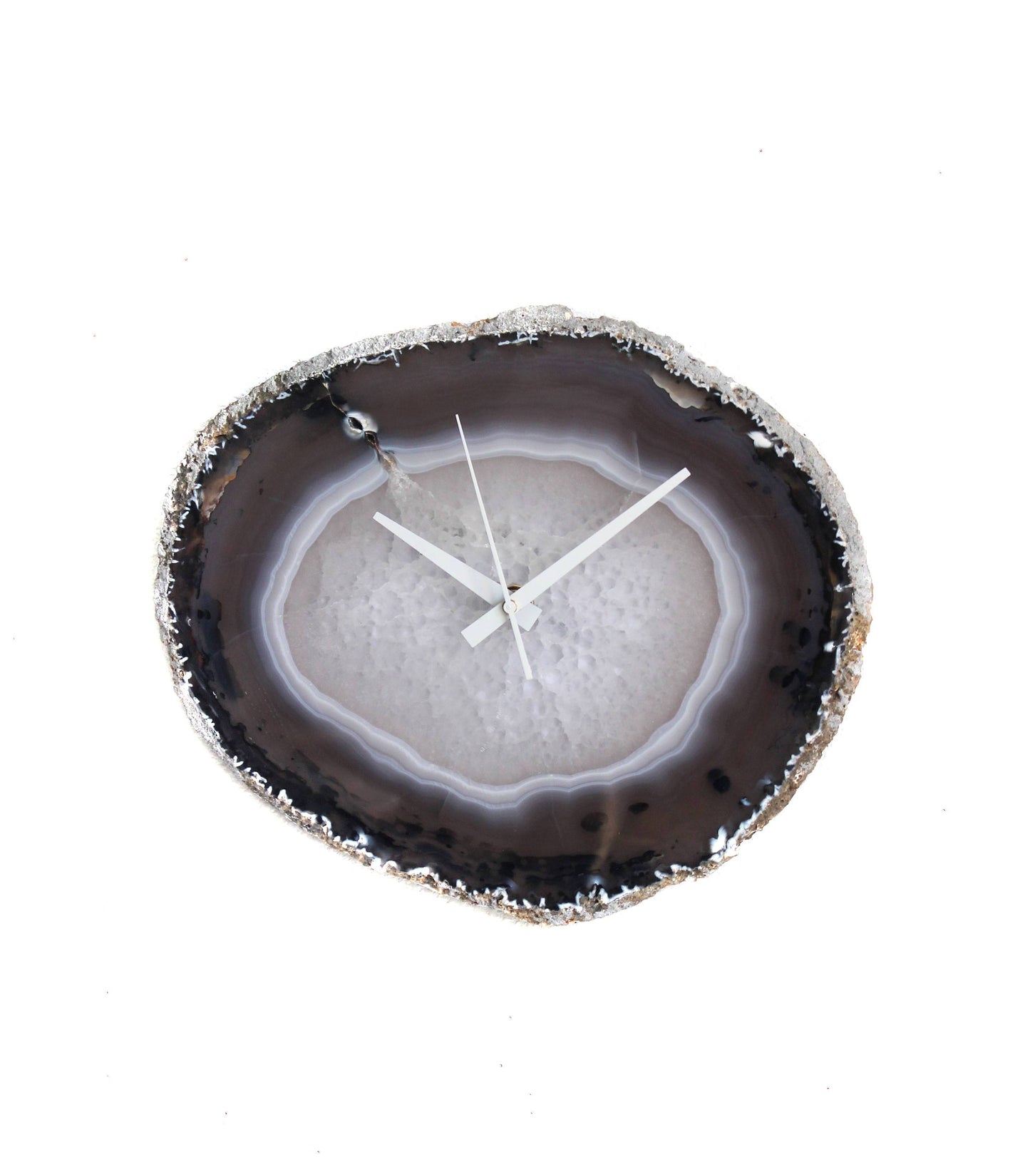 11" Natural Agate Slab Wall Clock