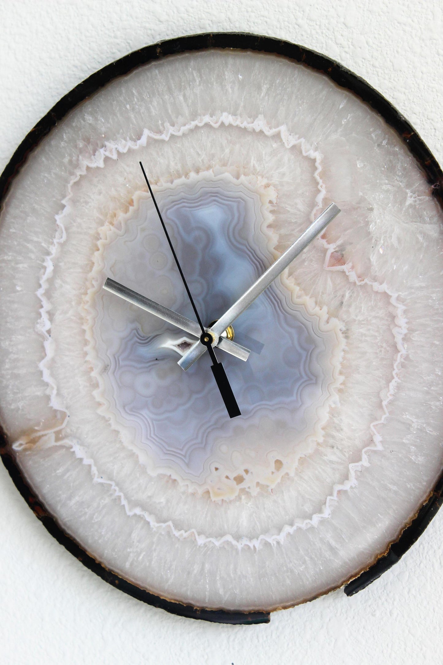 11.5" Natural Agate Slab Wall Clock