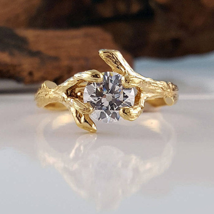 1ct Moissanite Round Forever One Ring, Round Moissanite Engagement Ring, Gold Wedding Ring, Moissanite Diamond Promise Ring by Dawn Vertrees