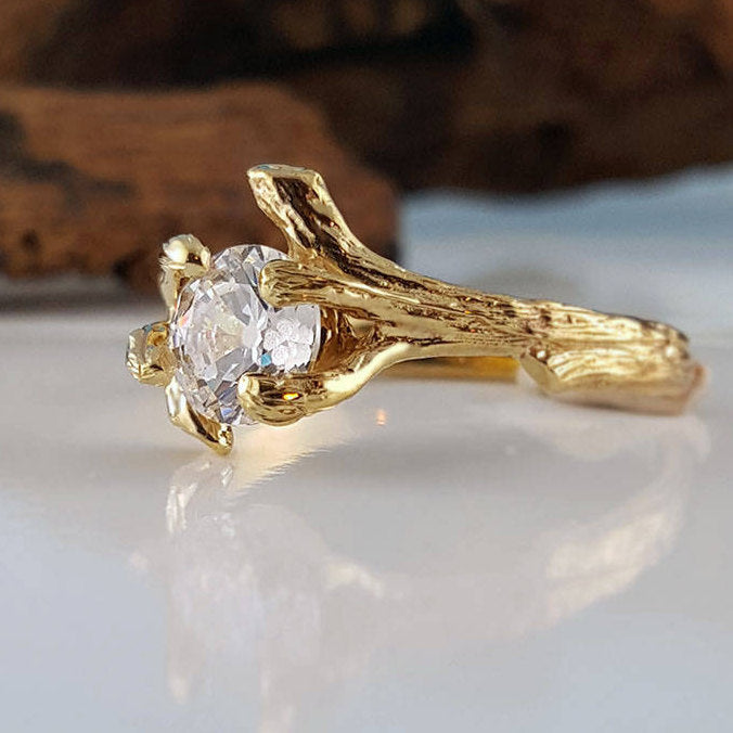 1ct Moissanite Round Forever One Ring, Round Moissanite Engagement Ring, Gold Wedding Ring, Moissanite Diamond Promise Ring by Dawn Vertrees