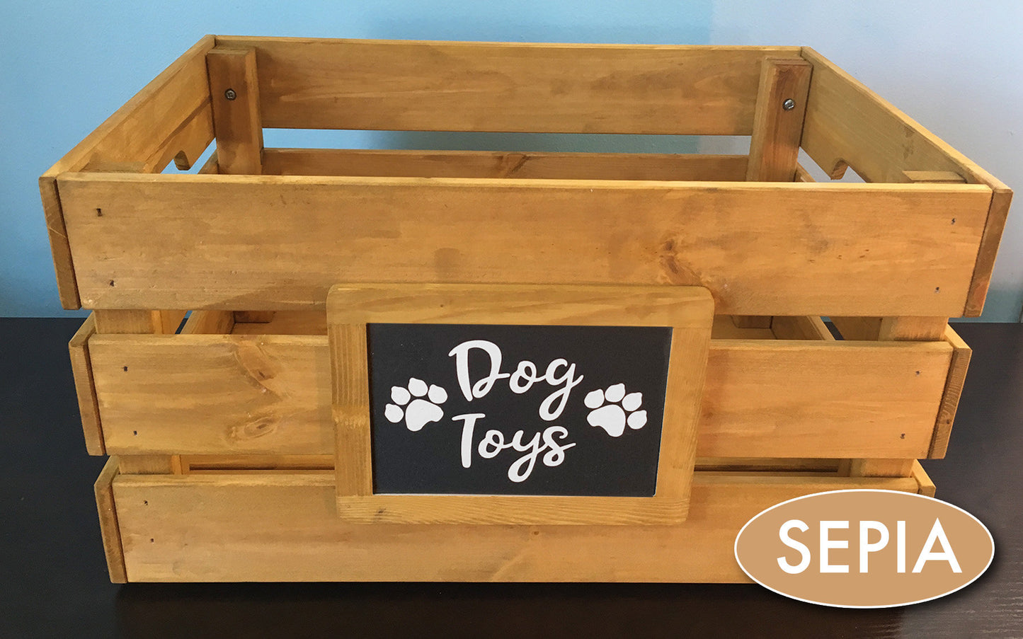 Personalized Custom Dog or Cat Pet Toy Organization Storage Wood Crate, Farmhouse Look,Rustic Home Decor