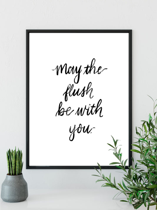 Funny Star Wars bathroom digital print / May the flush be with you / .png print / bathroom printable / star wars quotes