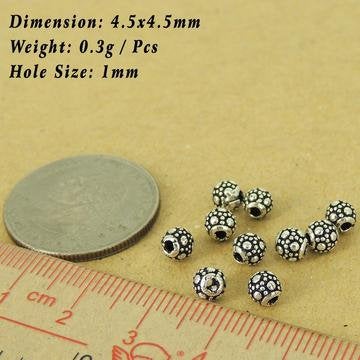 10 PCS 925 Sterling Silver Barrel Beads Vintage WSP444X10 Wholesale: See Discount Coupons in Item Details