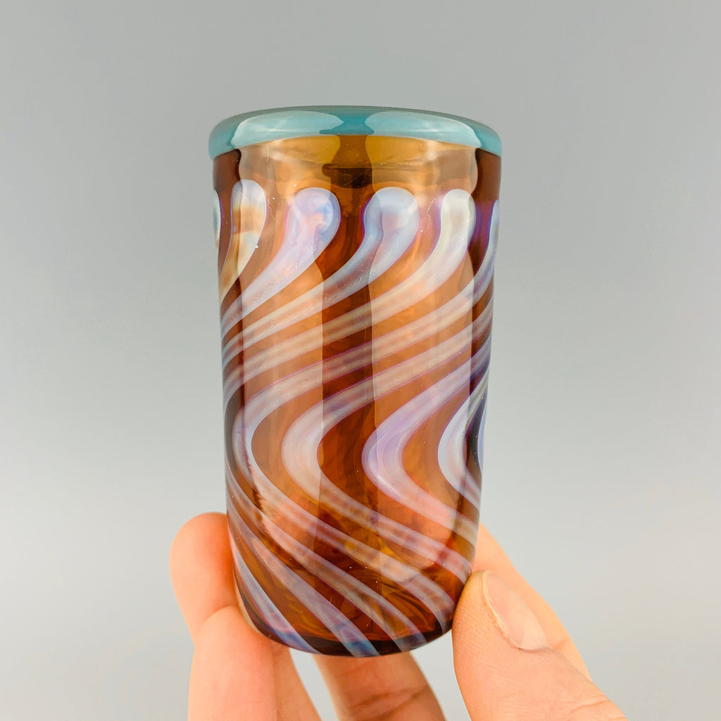 Amber and Turquoise Shot Glass