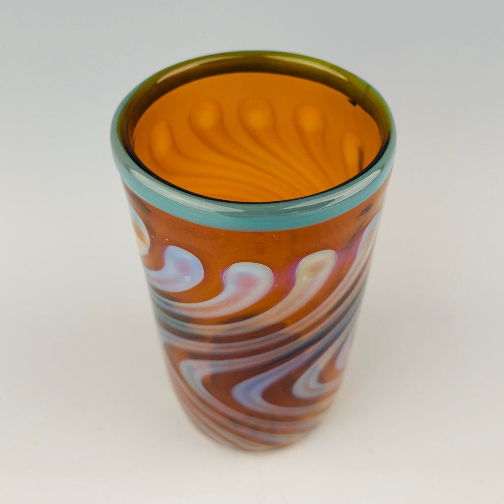 Amber and Turquoise Shot Glass
