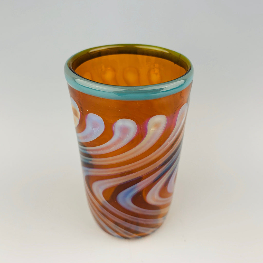 Amber and Turquoise Shot Glass