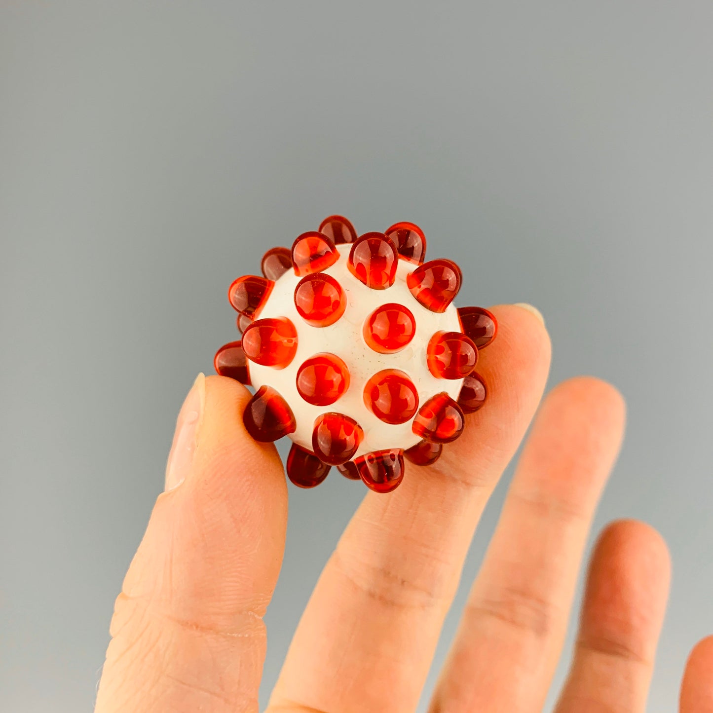 Red and White Hobnail Marble