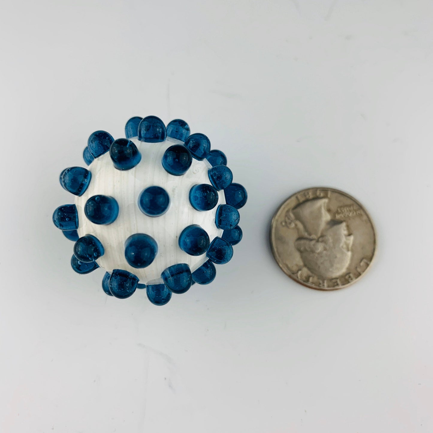 Blue Stardust and White Hobnail Marble