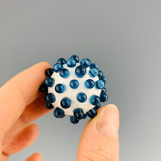 Blue Stardust and White Hobnail Marble