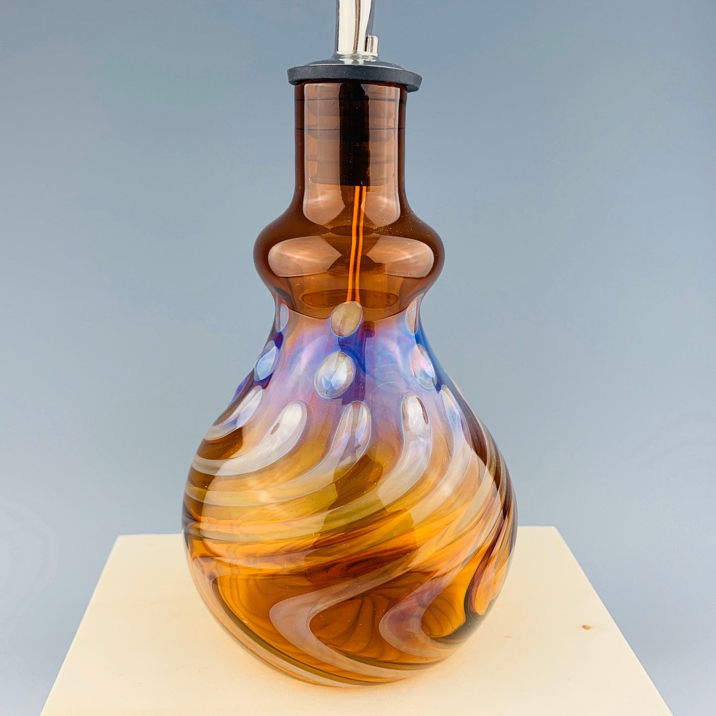 Amber and Silver Oil Bottle