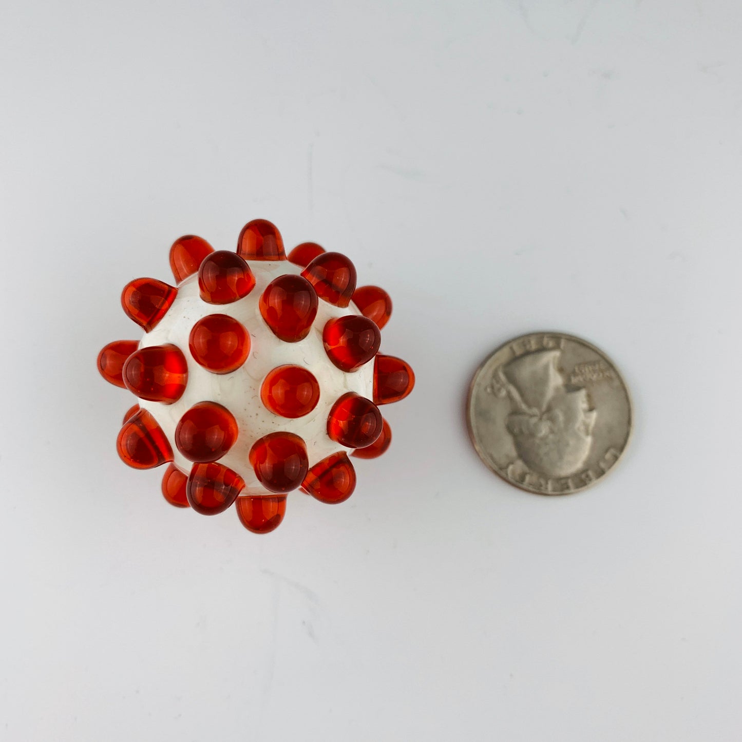 Red and White Hobnail Marble