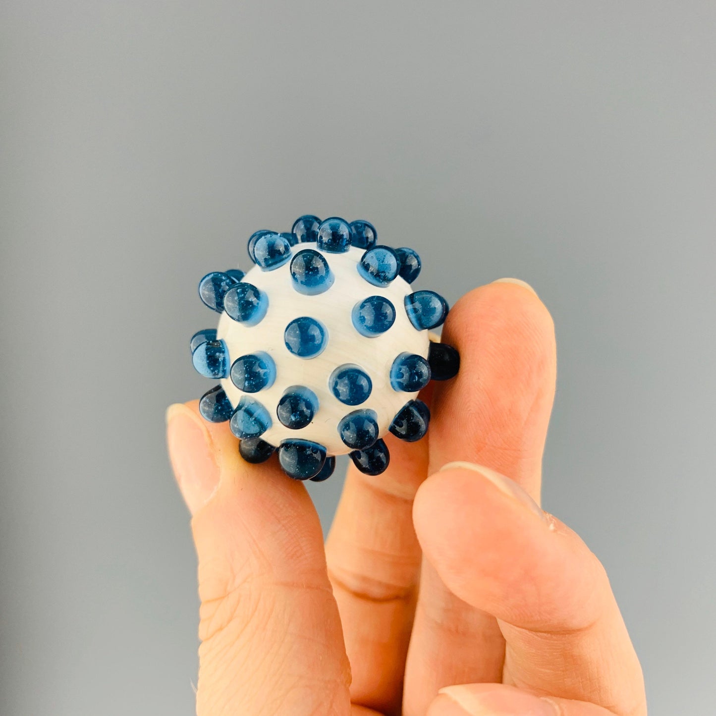 Blue Stardust and White Hobnail Marble