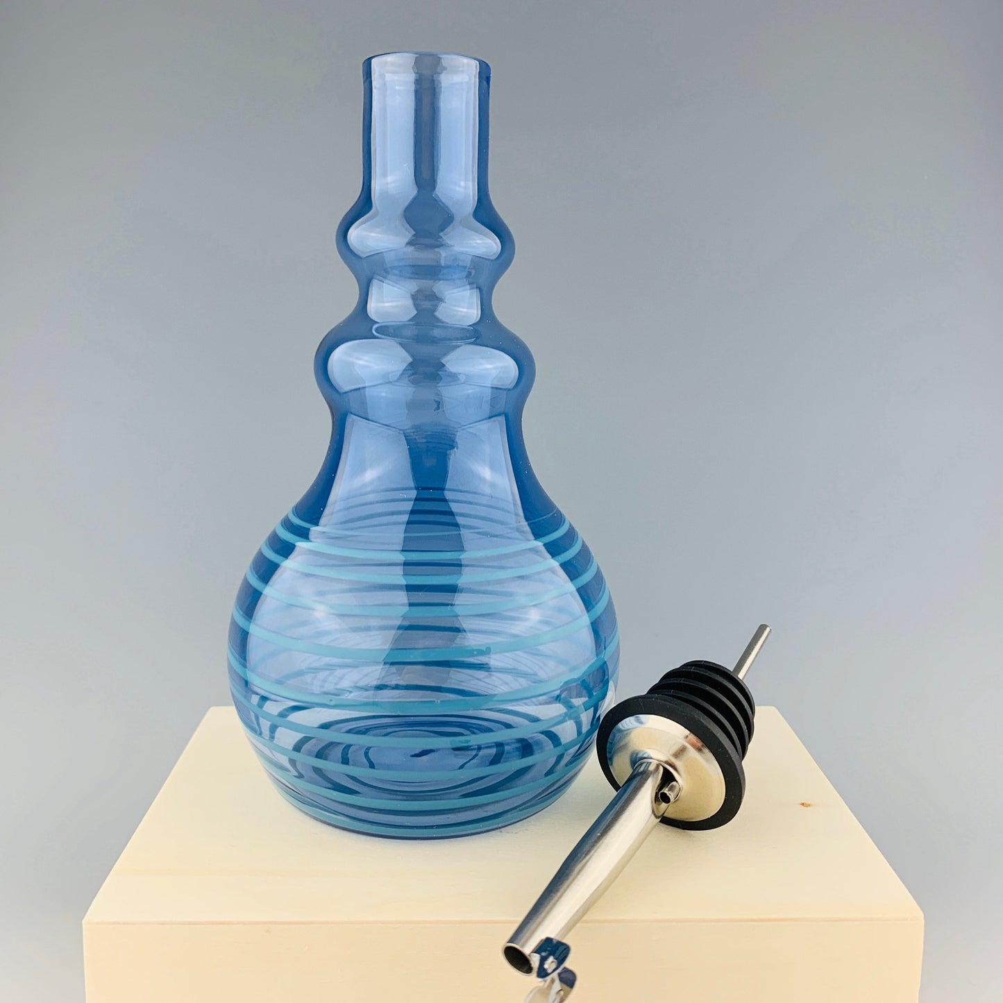 Brilliant Blue and Teal Oil Bottle