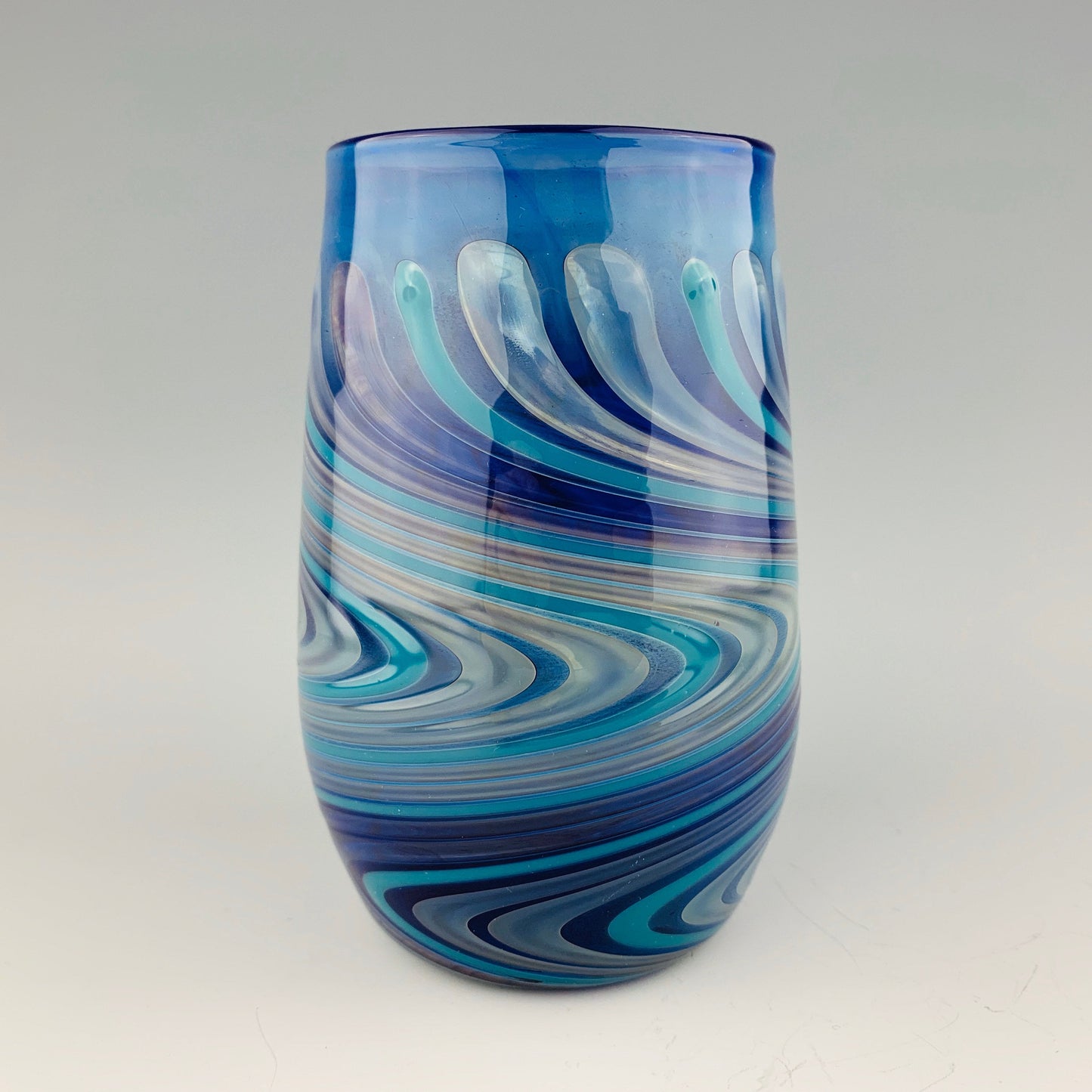 Cobalt and Teal Stemless Wineglass