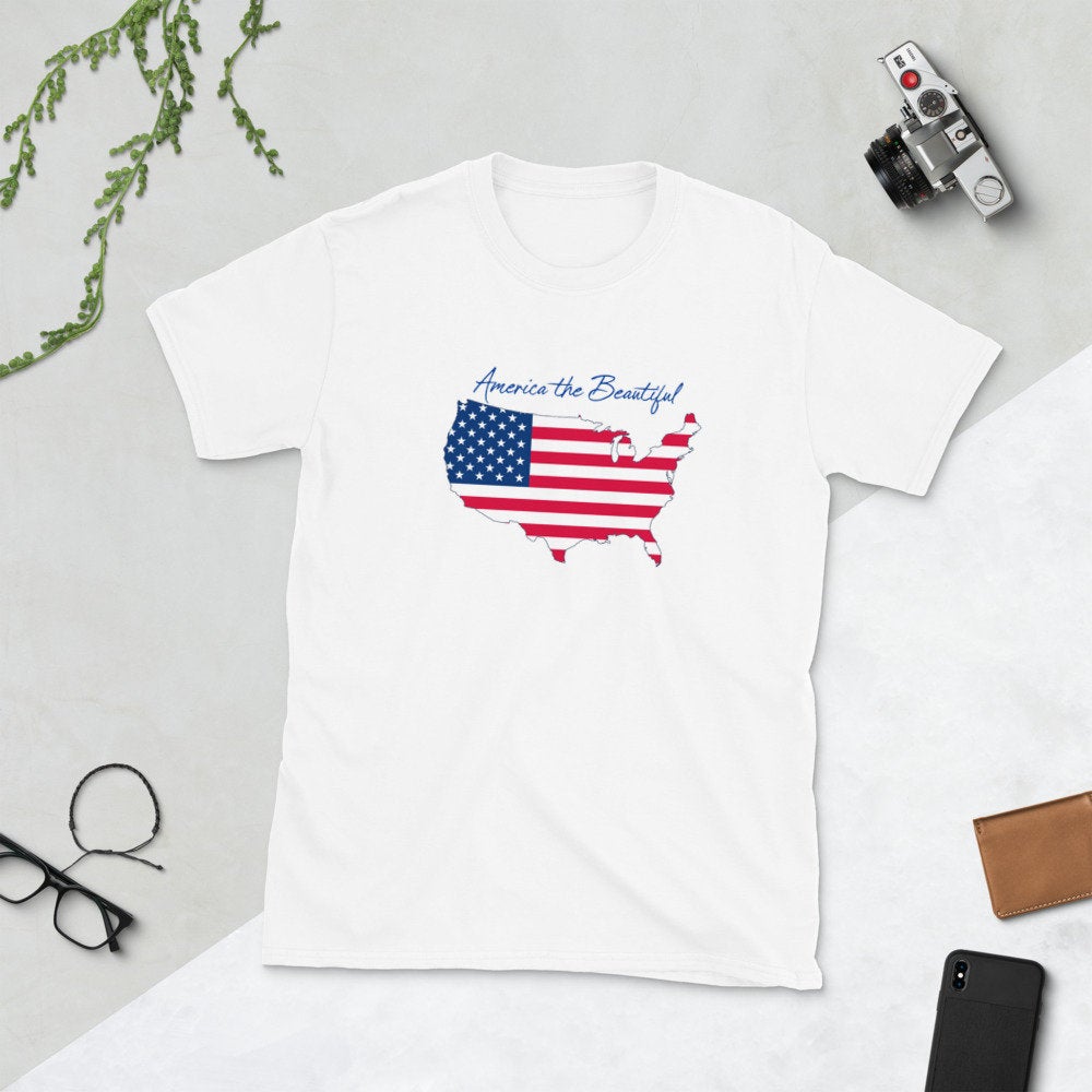 America the Beautiful July 4th Short-Sleeve Unisex T-Shirt GIldan