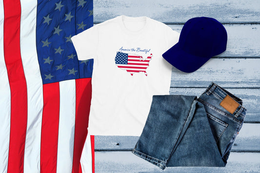 America the Beautiful July 4th Short-Sleeve Unisex T-Shirt GIldan