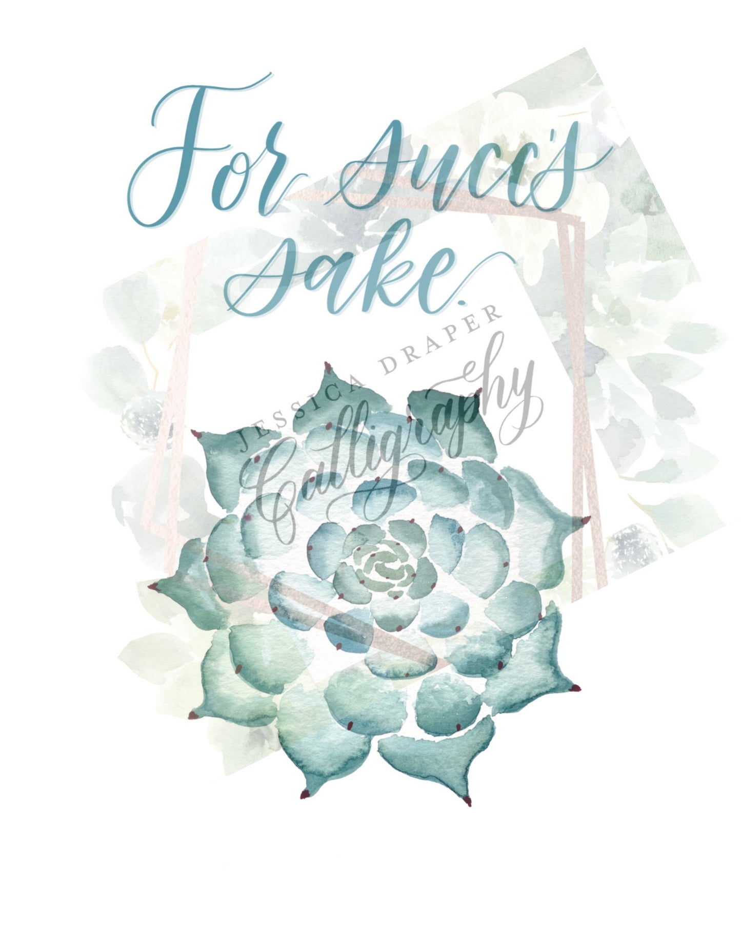 For succ's sake digital print / Plant humor / download printable / Plant queen / gift for her / home decor / boho minimalist art / succulent