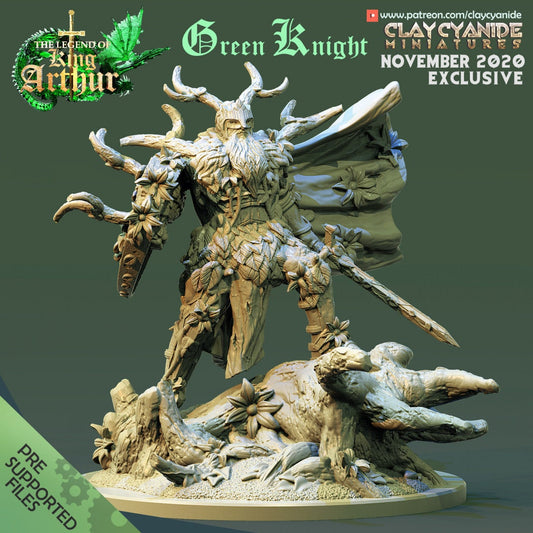 The Green Knight by Clay Cyanide | Dungeons and Dragons | D&D | Tabletop Games | Wargames | Resin Miniature | King Arthur