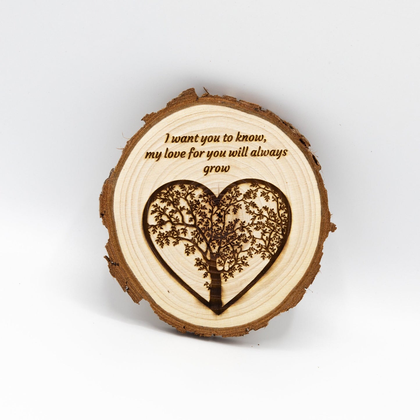 Personalised Romantic Gift | 5th Anniversary Gift | Rustic Natural Wood | Laser Engraved | Personalised | Tree of Life