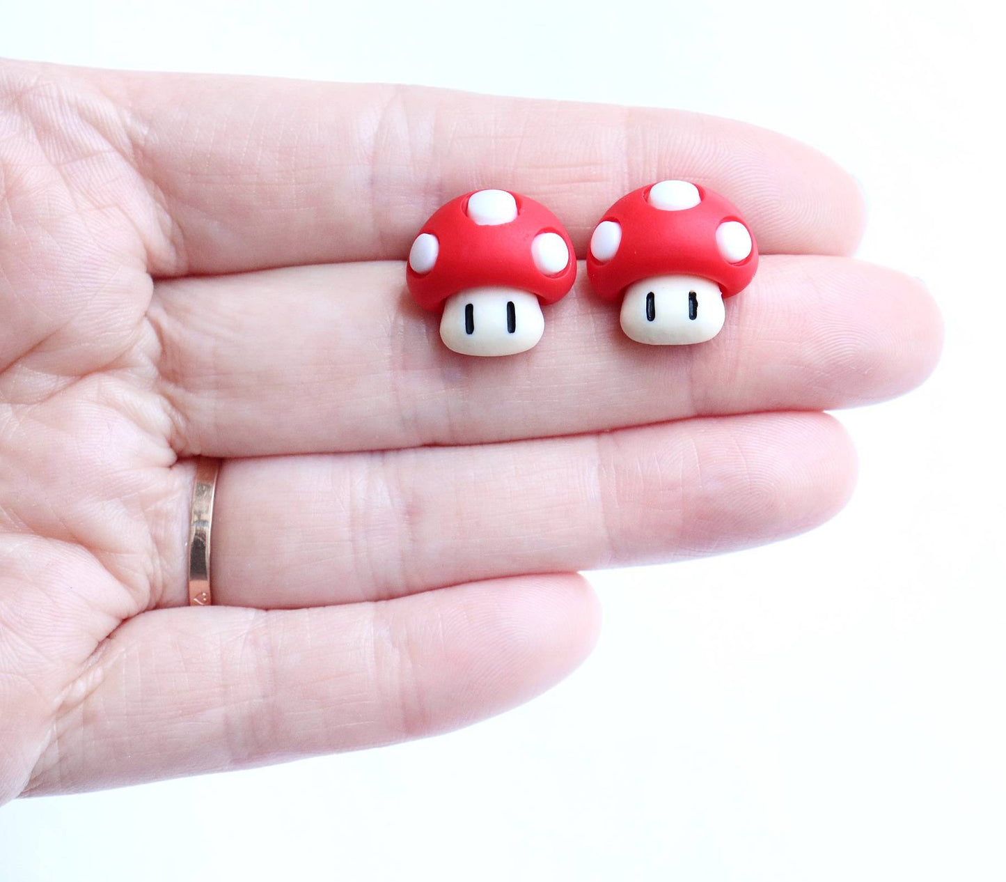 Mario Mushroom Earrings/ Hypoallergenic Earrings/ Plastic posts/ Video Game Accessories/ Earrings for kids/ Mario Brothers/ Earrings for boy