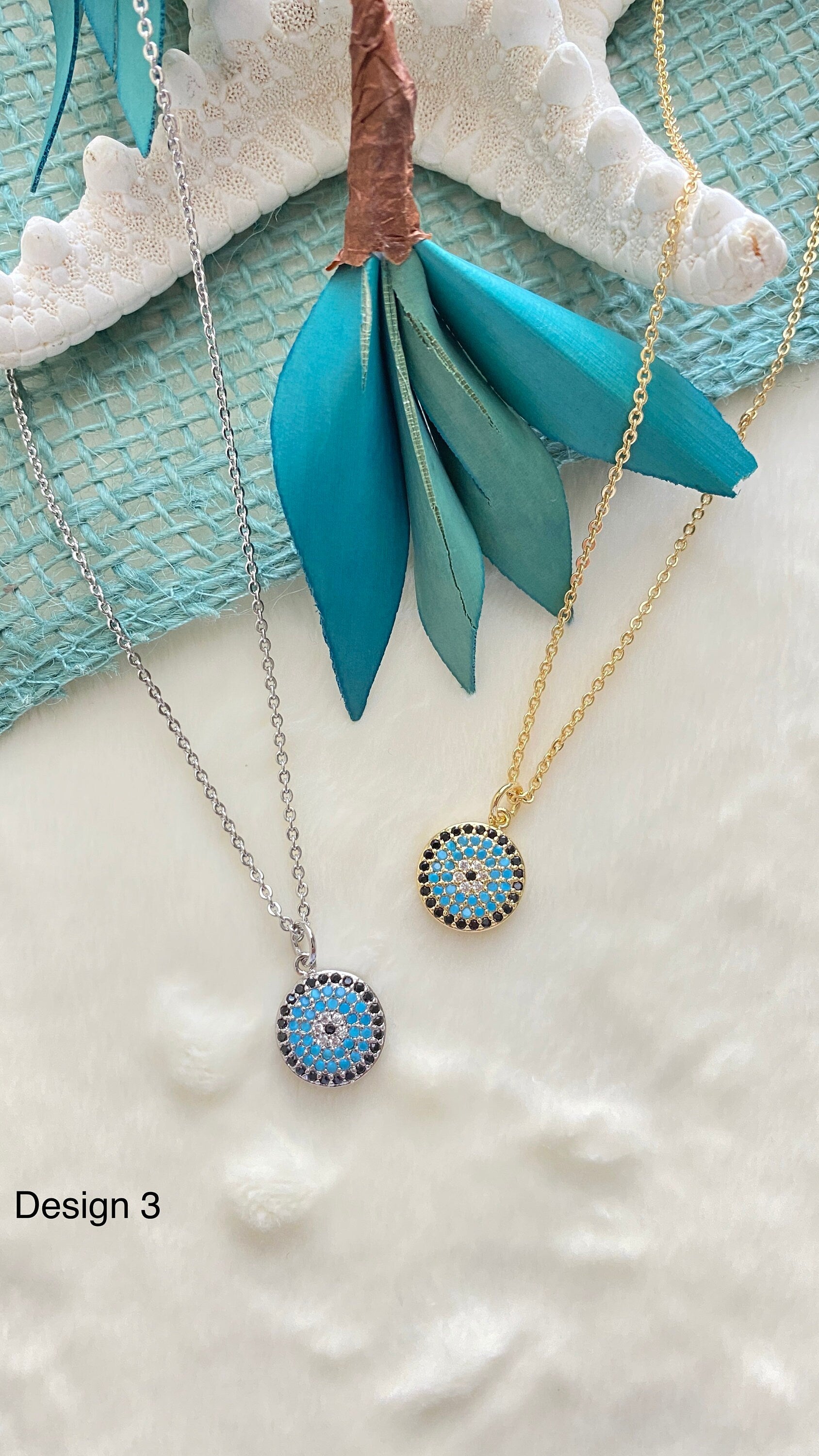 Evil Eye Necklace, Evil Eye Gold Initial Necklace, Dainty Eye Necklace, Evil Eye Necklace with eyelashes, Evil eye necklace silver