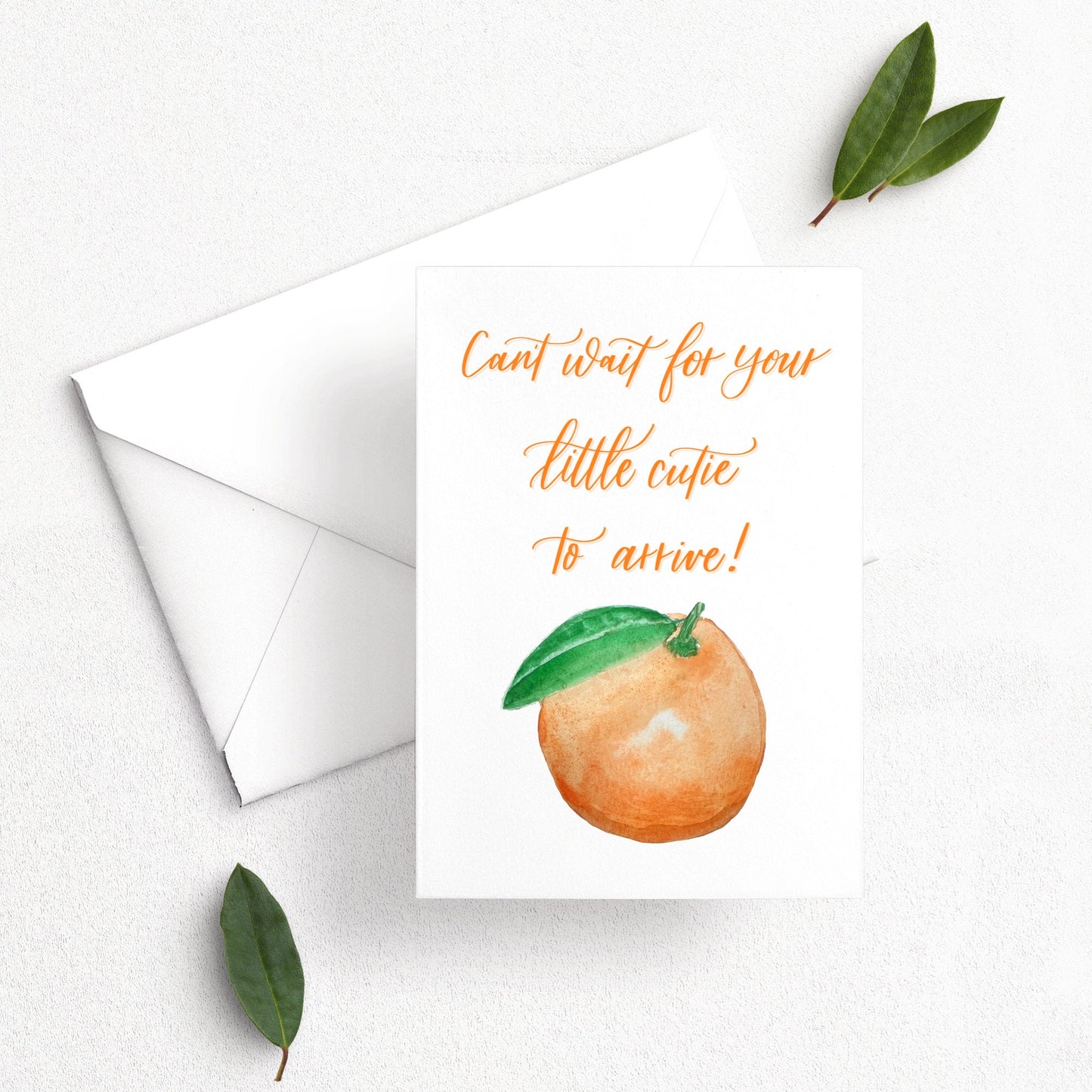 Little Cutie Baby Shower Card | Watercolor & Calligraphy| New Mom and Dad Gift | Expecting Mom Card | Parents to Be | Sweet Pregnancy Card