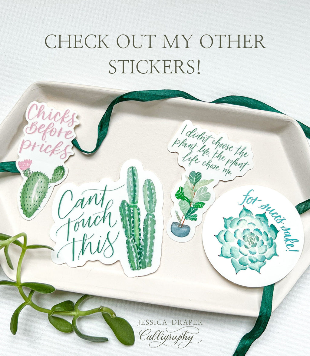 For Succ's Sake Sticker | waterproof dishwasher safe| Friend Gift | water bottle laptop phone case sticker | Teen gift | Succulent Plant