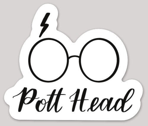 Pott Head Harry Potter Sticker | waterproof dishwasher safe| Gift for Best Friend | water bottle laptop phone case sticker | Teen gift