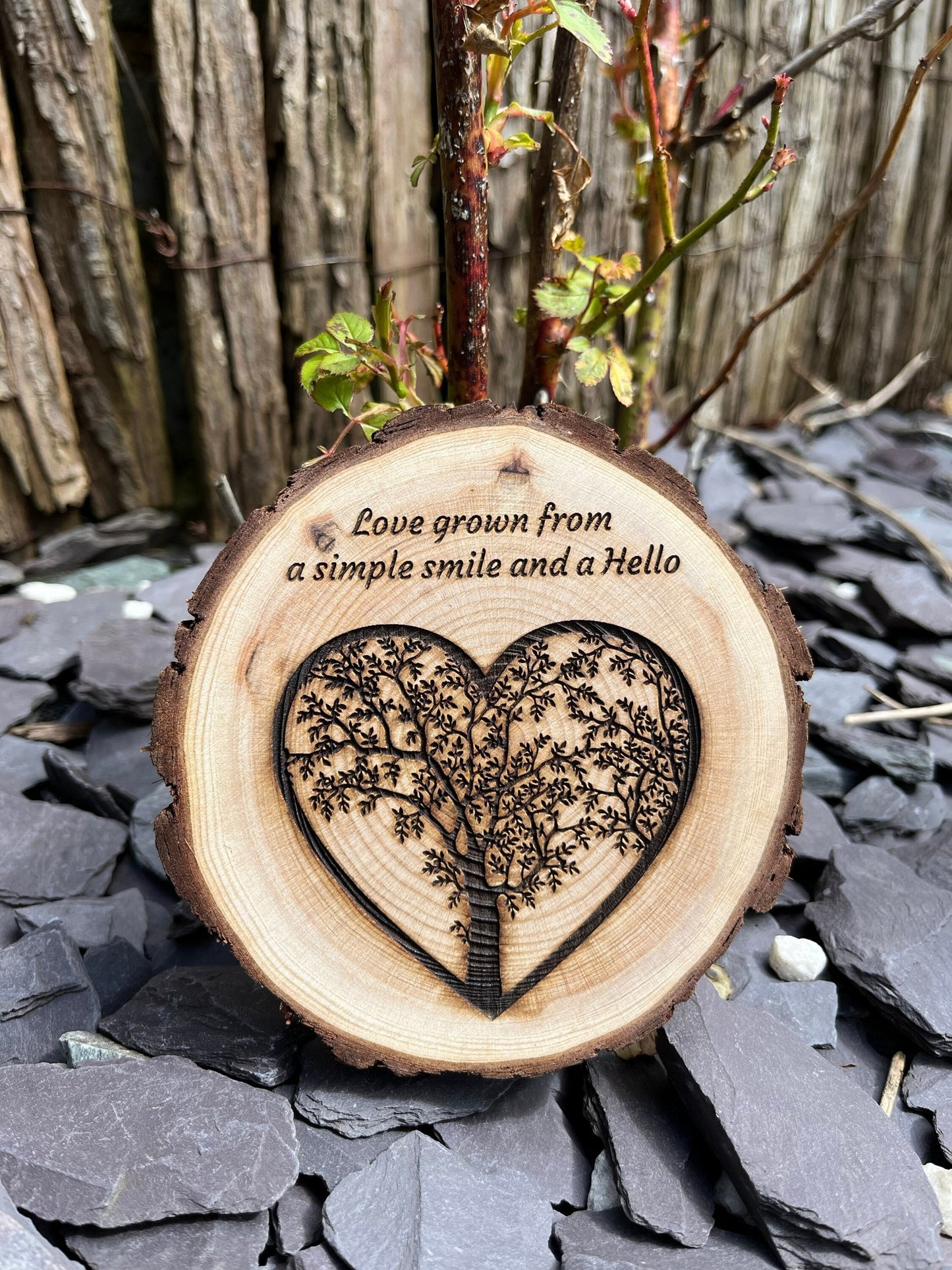 Personalised Romantic Gift | 5th Anniversary Gift | Rustic Natural Wood | Laser Engraved | Personalised | Tree of Life