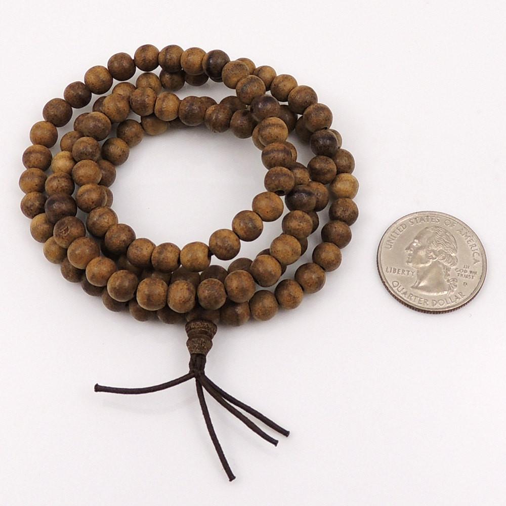 108 Beads 6.5mm Vietnamese Agarwood/ Eaglewood/ Gaharu Men Women Stretchable Mala Bracelet/Necklace DIY-NOTION AW003