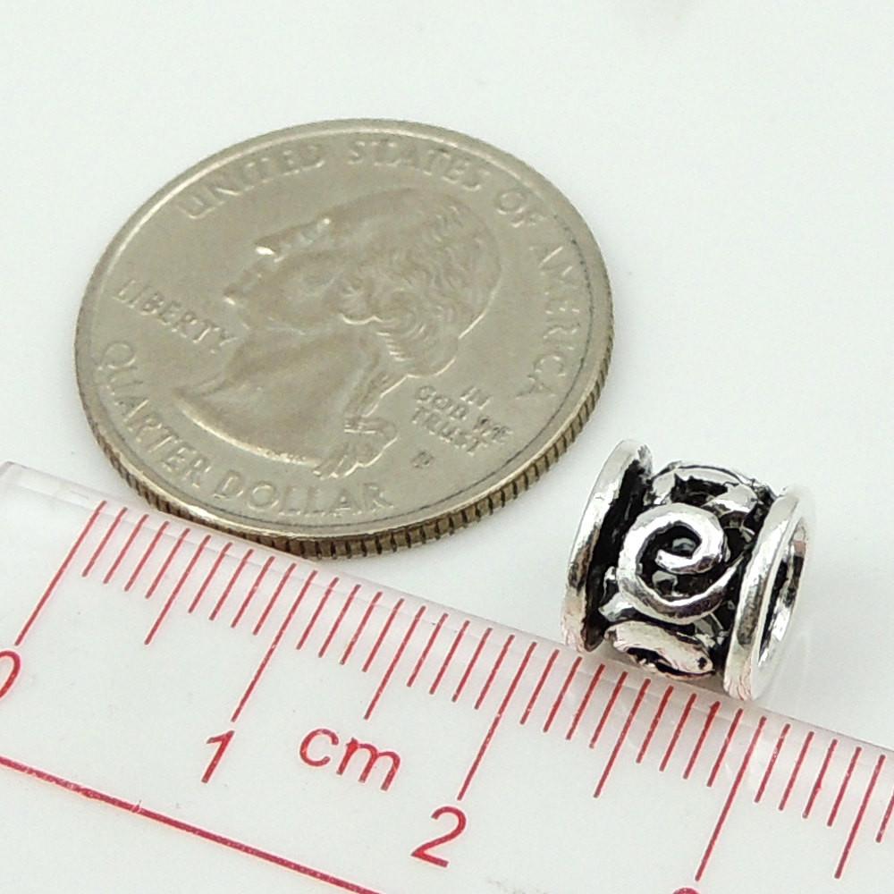 2 Pcs Sterling Silver 925 Vintage Celtic Barrel Charm Spacer Bead WSP160X2 Wholesale: See Discount Coupons in Item Details