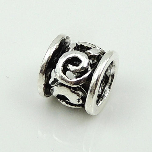 2 Pcs Sterling Silver 925 Vintage Celtic Barrel Charm Spacer Bead WSP160X2 Wholesale: See Discount Coupons in Item Details