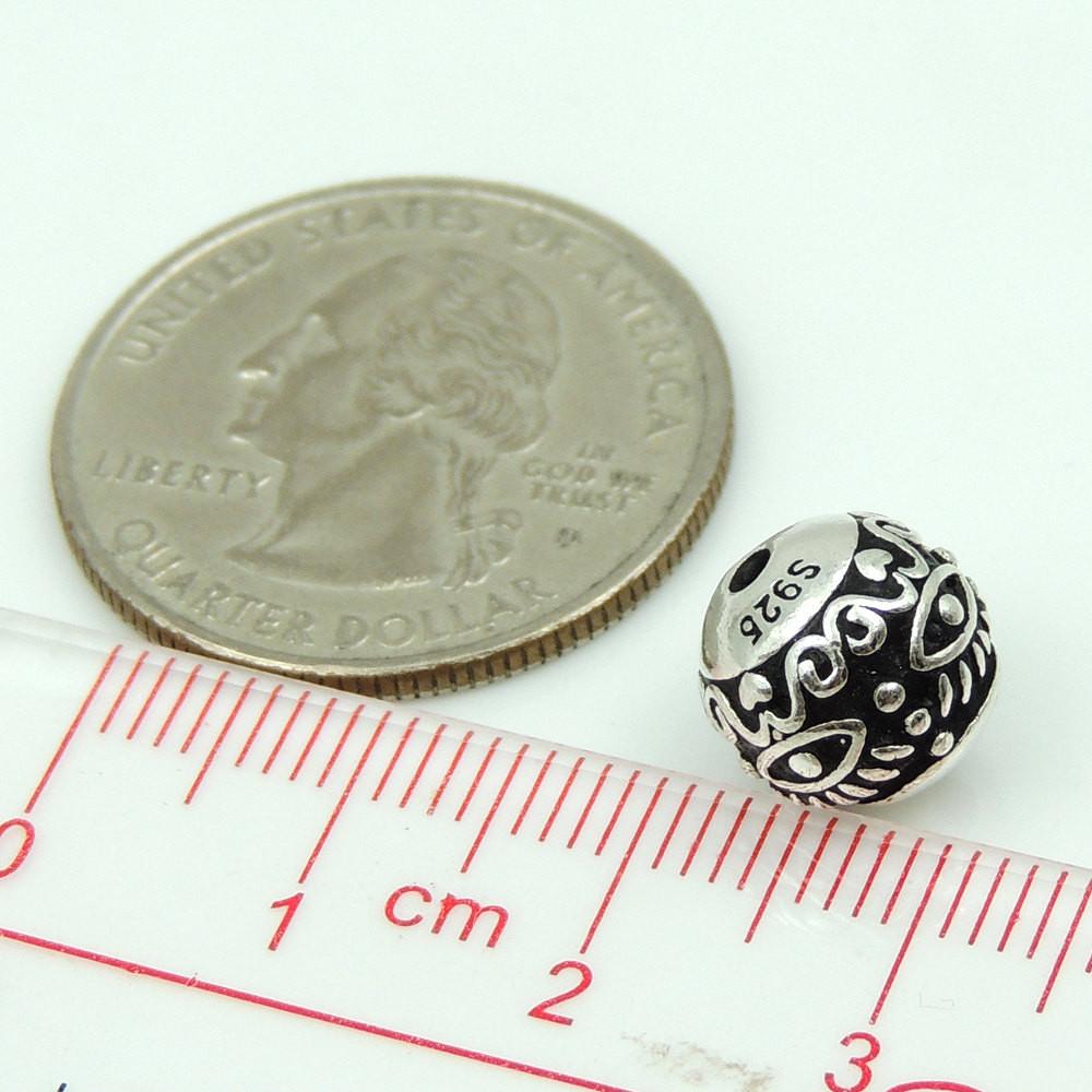 2 PCS 925 Stamp Sterling Silver Vintage Round Bead WSP191X2 Wholesale: See Discount Coupons in Item Details