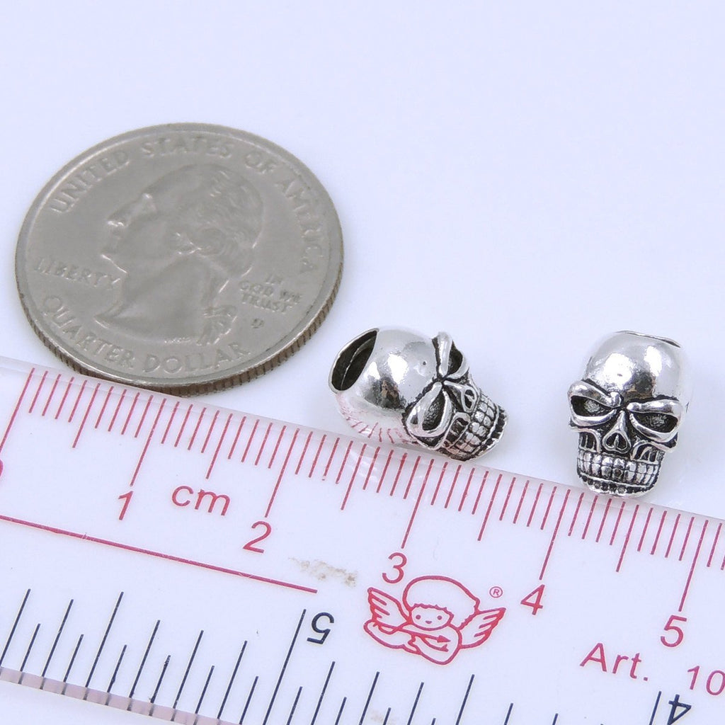 2 PCS 925 Sterling Silver Skull Bead Charm Vintage Celtic WSP248X2 Wholesale: See Discount Coupons in Item Details