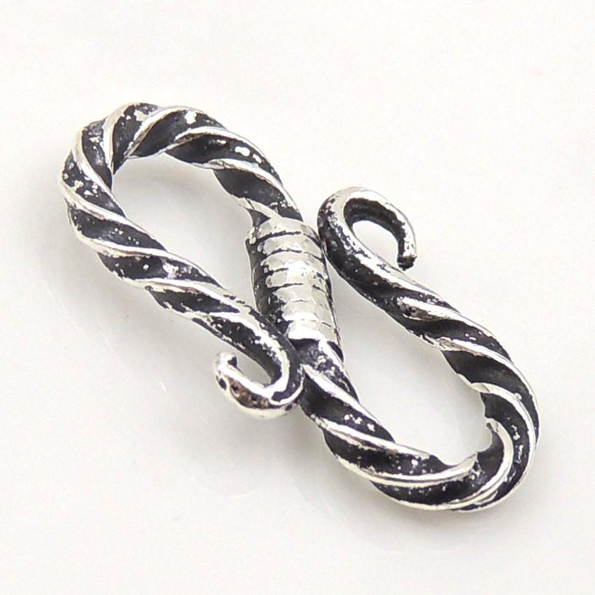 2 PCS Sterling Silver  925 Vintage Oxidized Style Tibetan Toggle Clasp WSP097 Wholesale: See Discount Coupons in Item Details