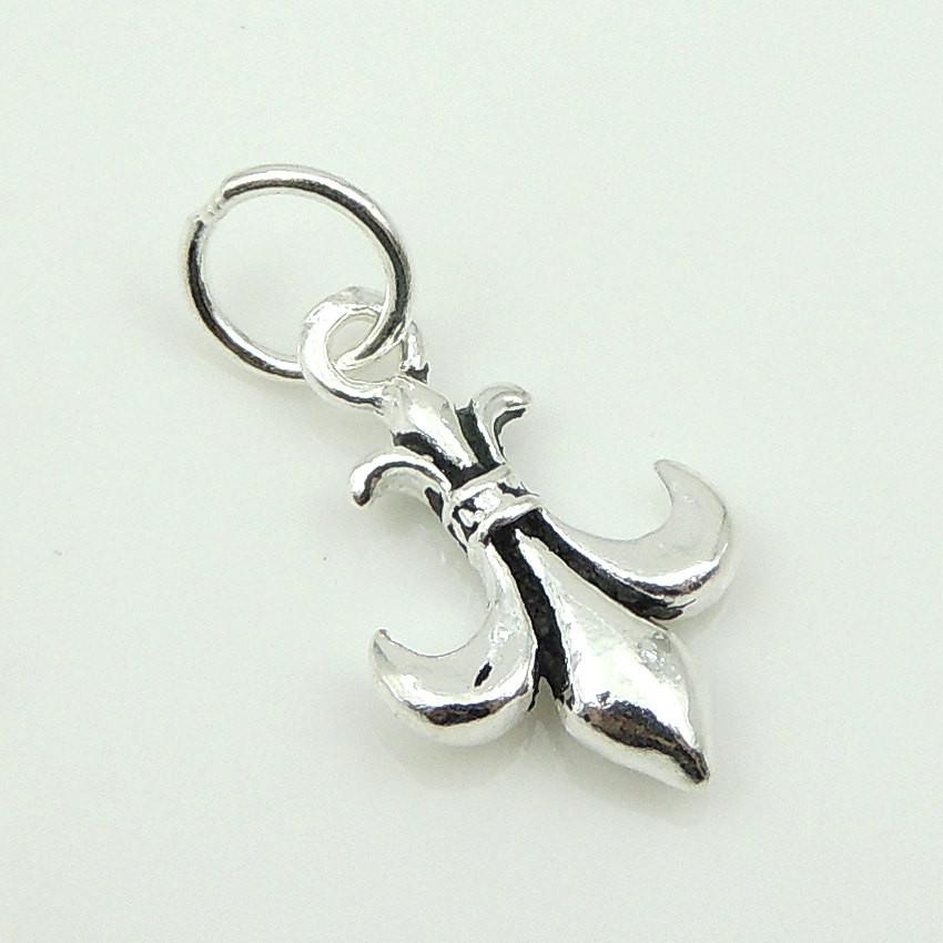 2 PCS Sterling Silver 925 Vintage Fleur de Lis Pendant  WSP150 Wholesale: See Discount Coupons in Item Details