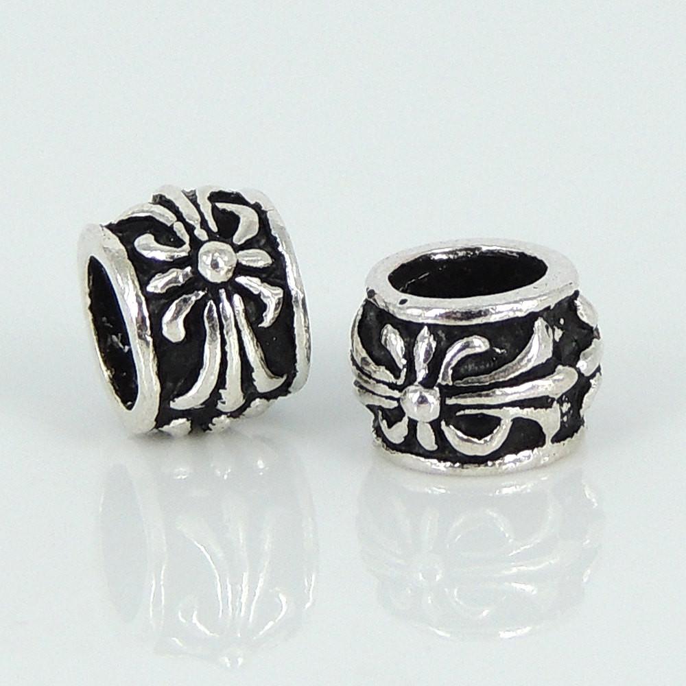 2 Pcs Sterling Silver 925 Celtic Vintage Fleur de Lis Bead Spacer WSP219X2 Wholesale: See Discount Coupons in Item Details