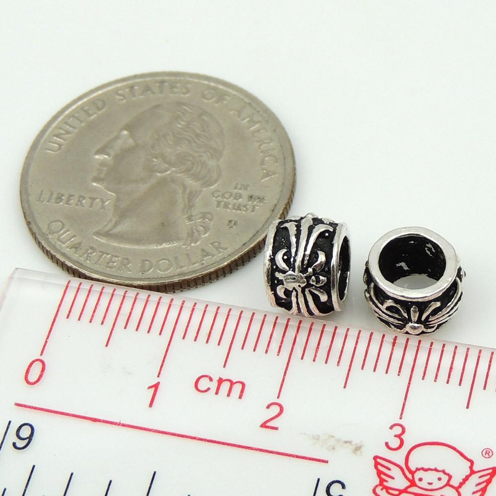 2 Pcs Sterling Silver 925 Celtic Vintage Fleur de Lis Bead Spacer WSP219X2 Wholesale: See Discount Coupons in Item Details