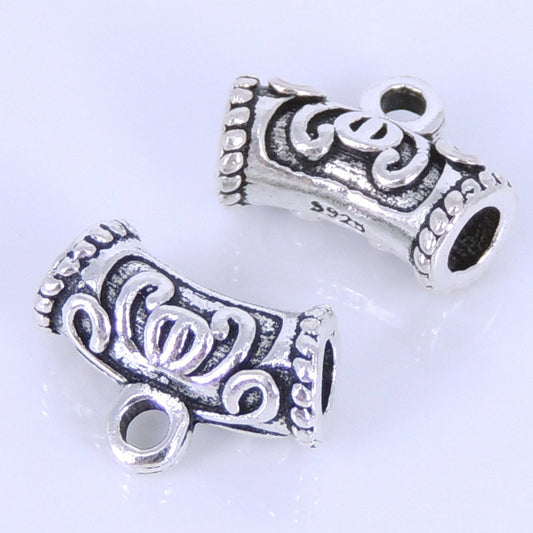 2 PCS Sterling Silver 925 Vintage Protection Lotus Connector Bail WSP287 Wholesale: See Discount Coupons in Item Details